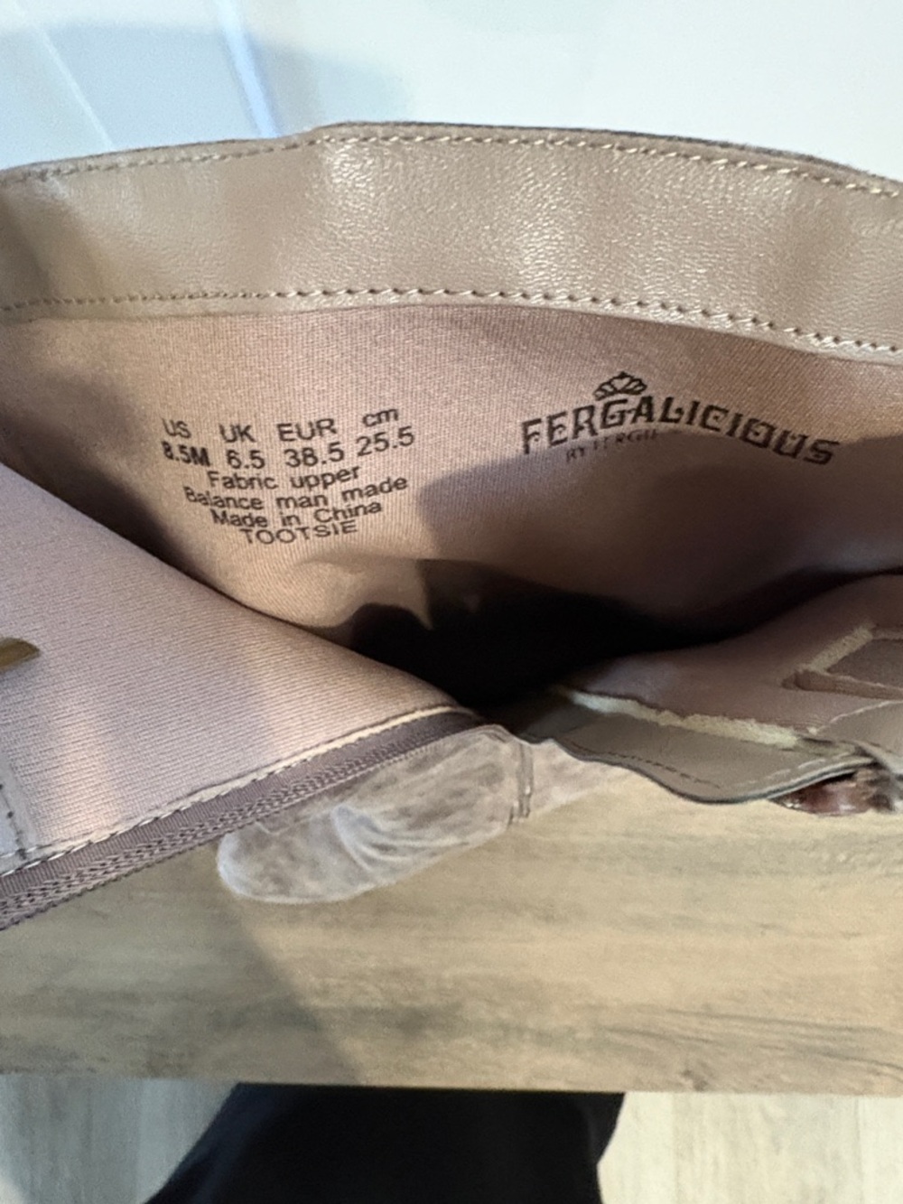 Fergalicious Over-the-Knee Braided-Shaft Boots in Taupe Gray - Picture 4 of 6